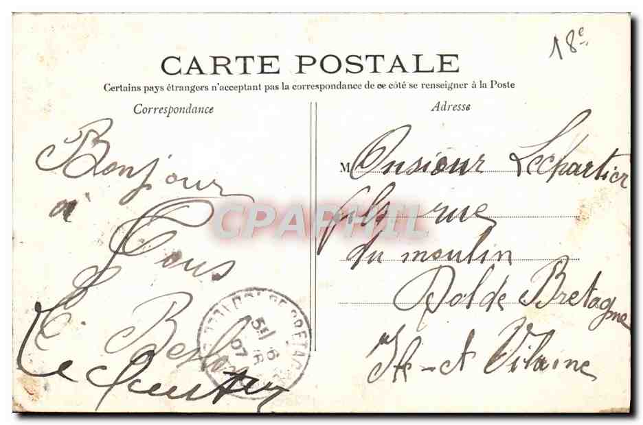 CPA Paris Le Moulin Rouge — Verso