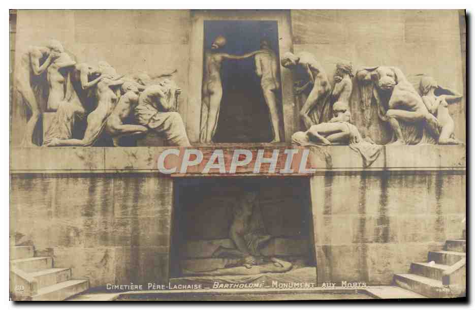 CPA Paris Cimetiere Pere Lachaise Bartholome Monument aux morts 