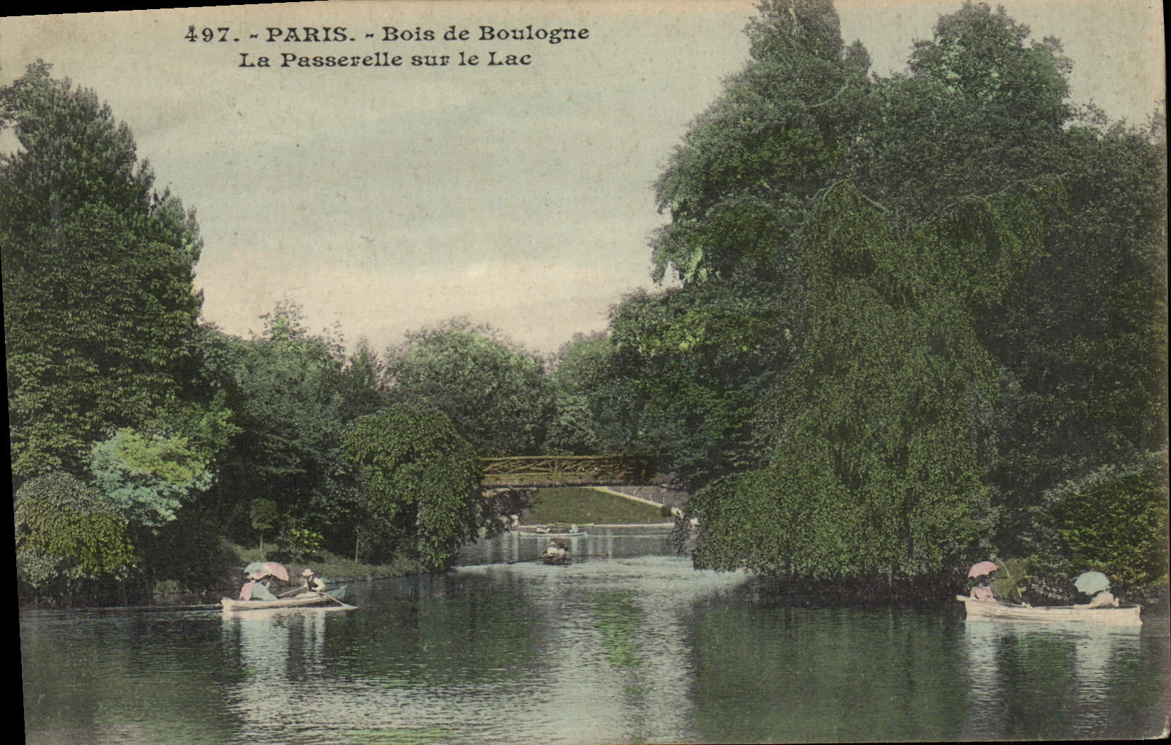 CPA Paris Bois De Boulogne La passerelle sur le lac