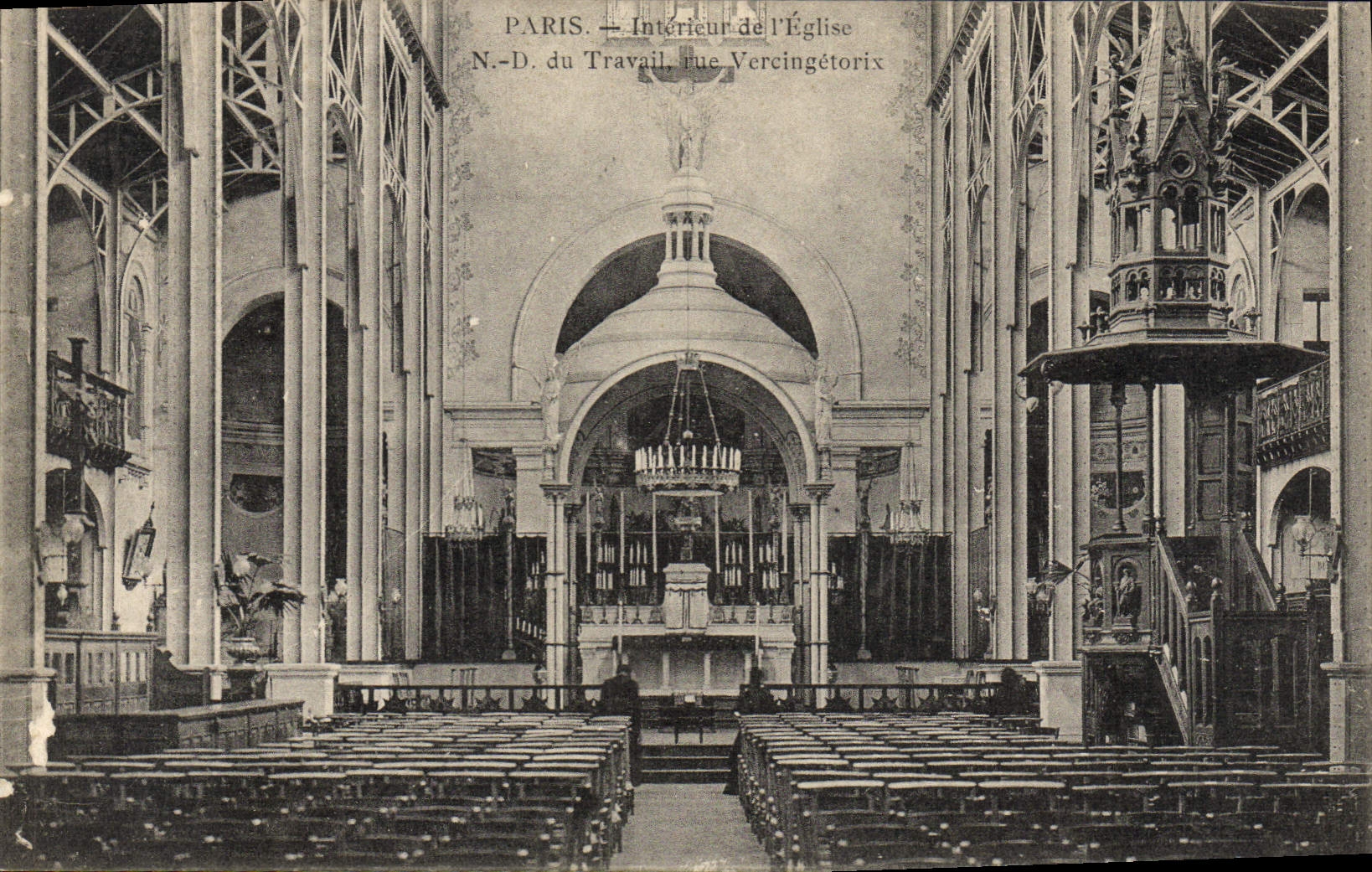 CPA Paris Interieur De I'Eglise ND du Travail Rue Vercingetorix