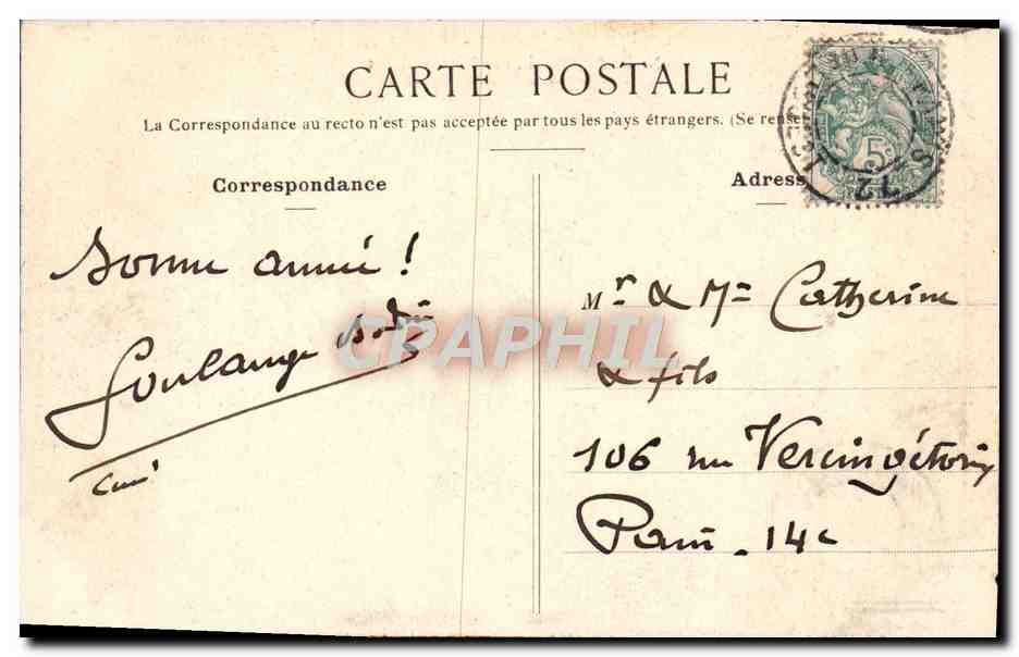 CPA Paris Interieur De I'Eglise ND du Travail Rue Vercingetorix — Verso