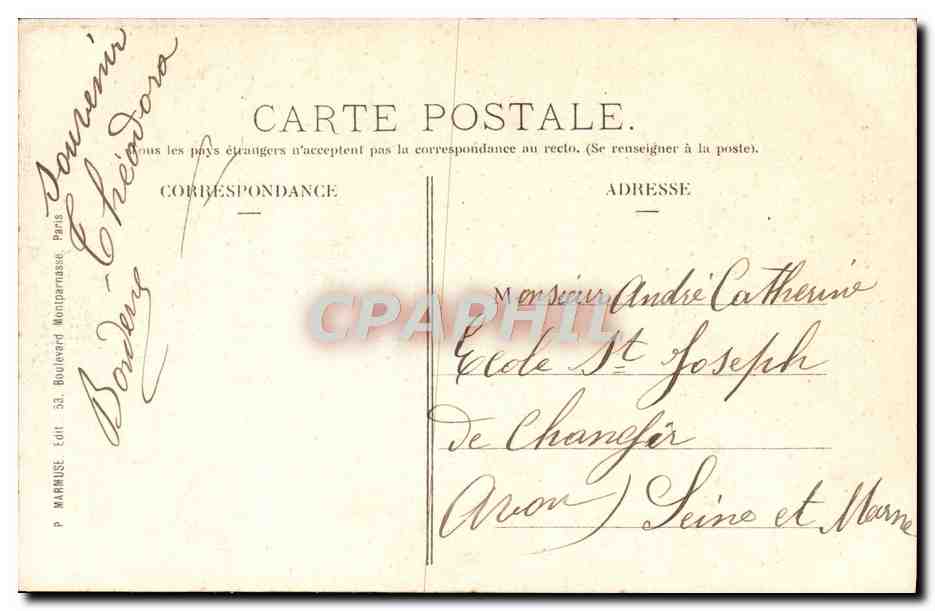CPA Paris Sacre Coeur Et Rue De La Barre — Rückseite