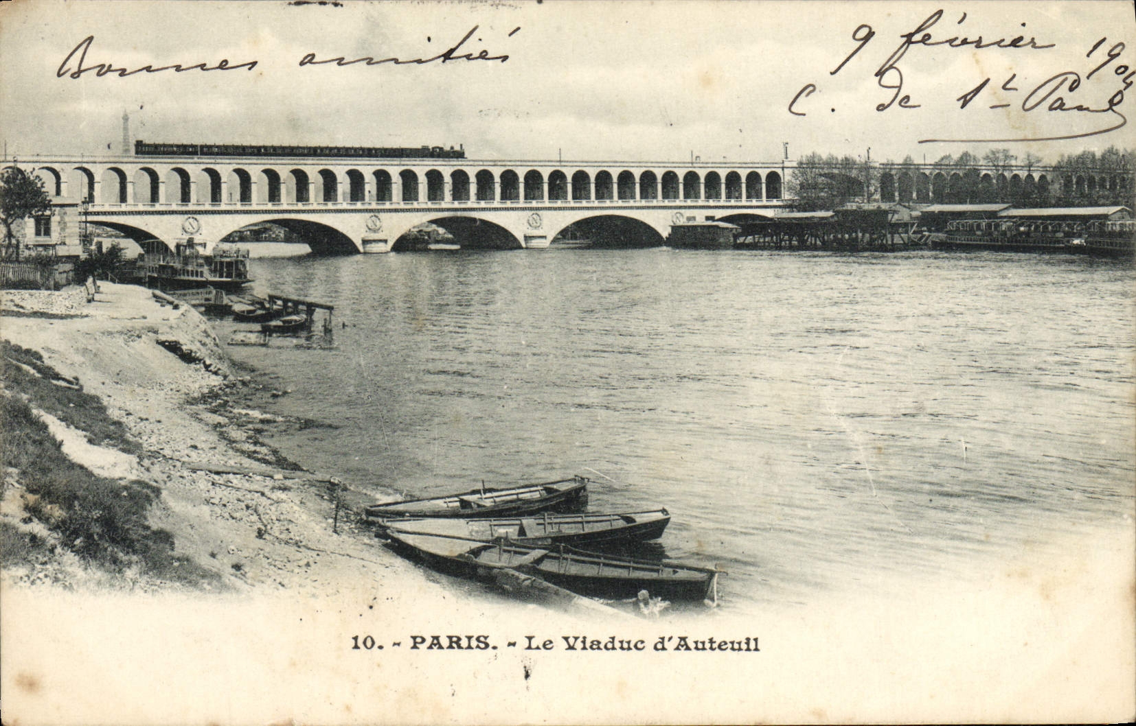 CPA Paris Le Viaduc D'Auteuil Metro Train 