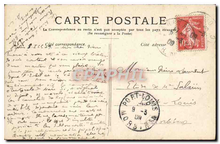 CPA Paris Le Pont Au Change — Verso