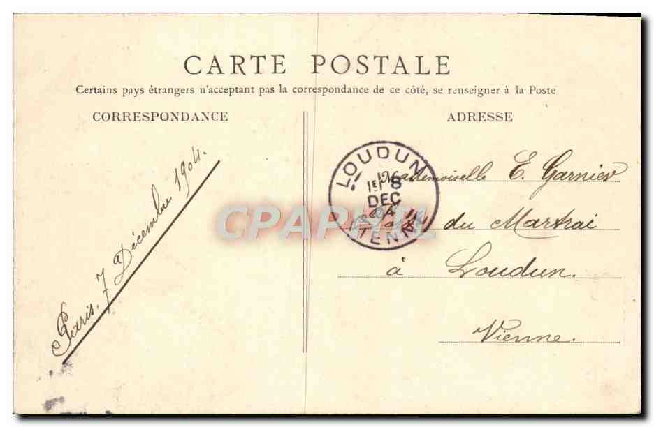 CPA Paris Boulevard De La Madeleine — Verso