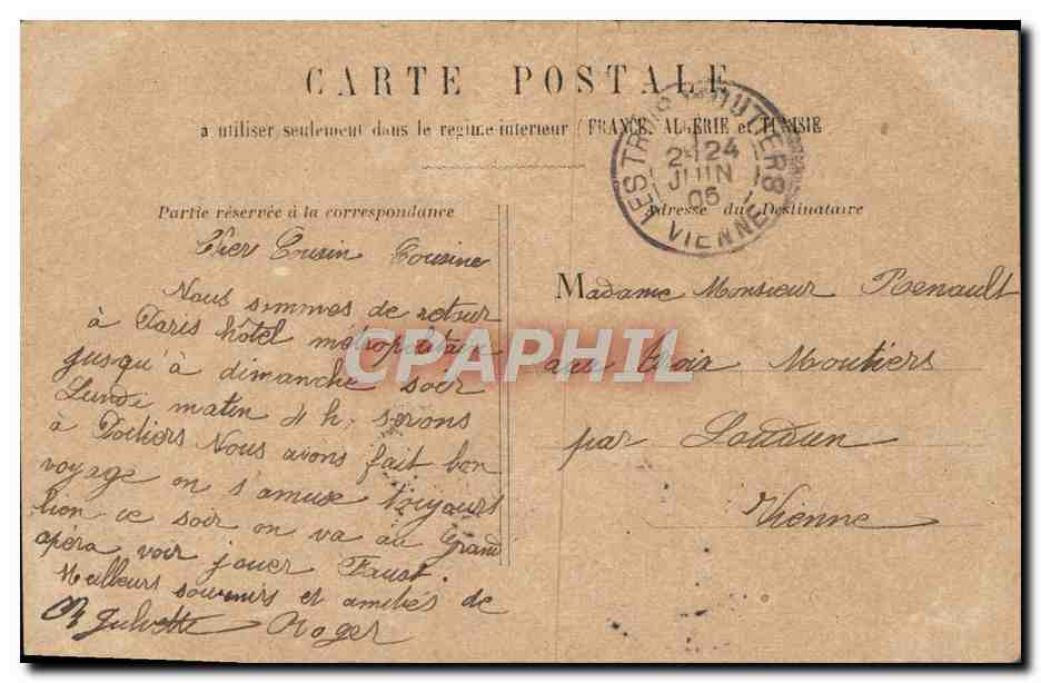 CPA Paris Place De La Bastille — Rückseite