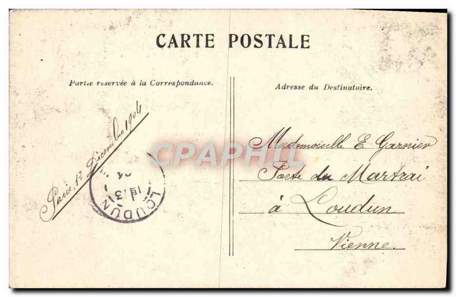 CPA Paris L'Hotel De Ville — Rückseite