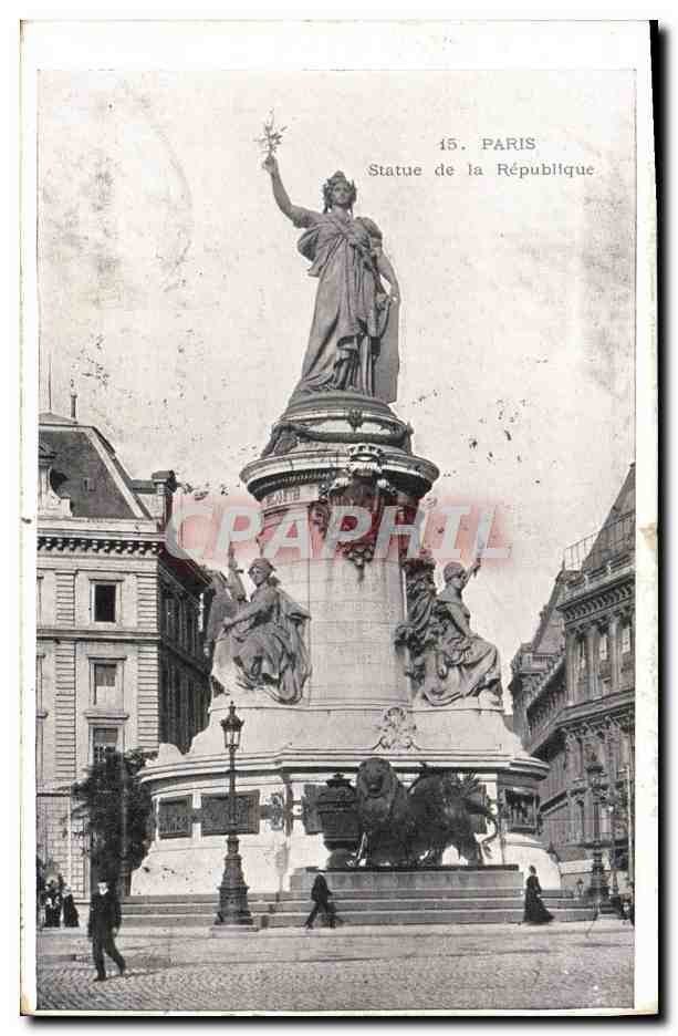 CPA Paris Statue De La Republique