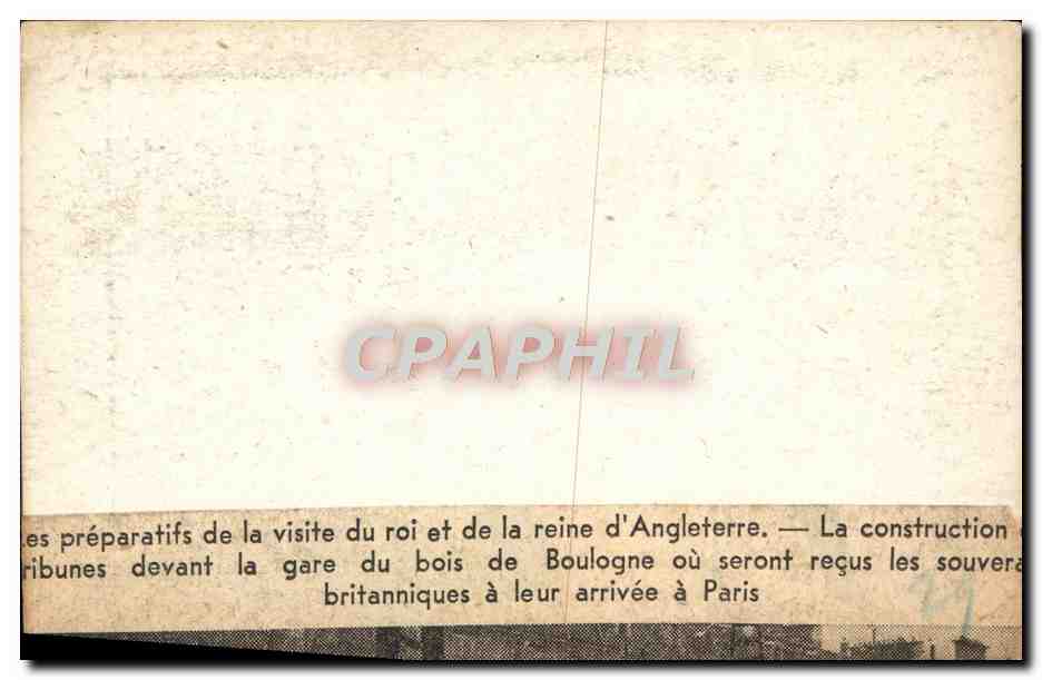 Image Paris Preparatifs De La Visite du roi et de la reine d'Angleterre — Rückseite