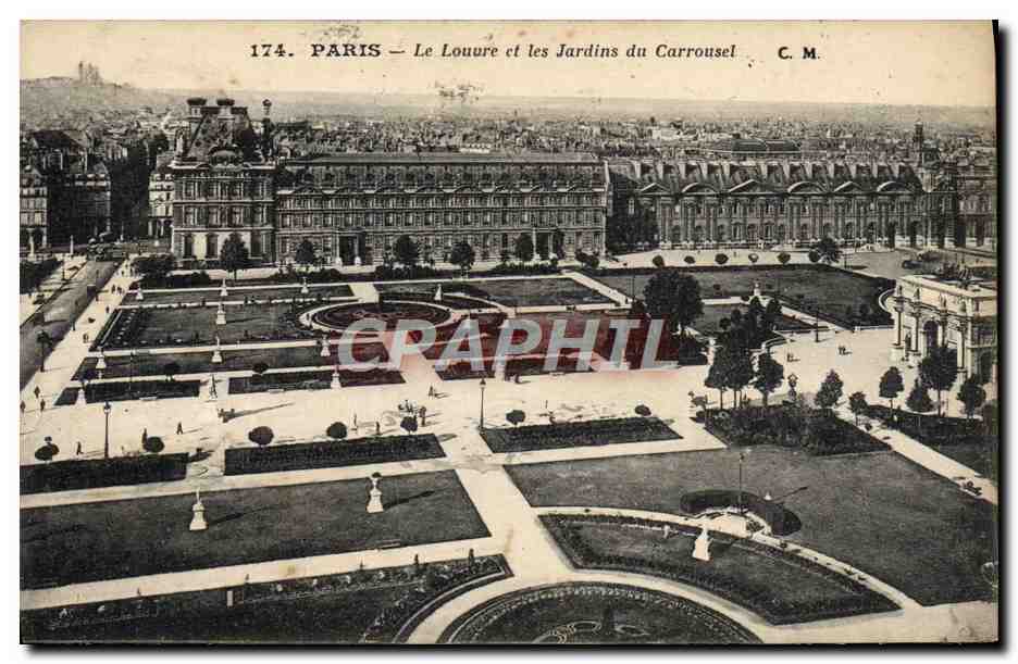 CPA Paris Le Louvre Et Les Jardins Du Carrousel