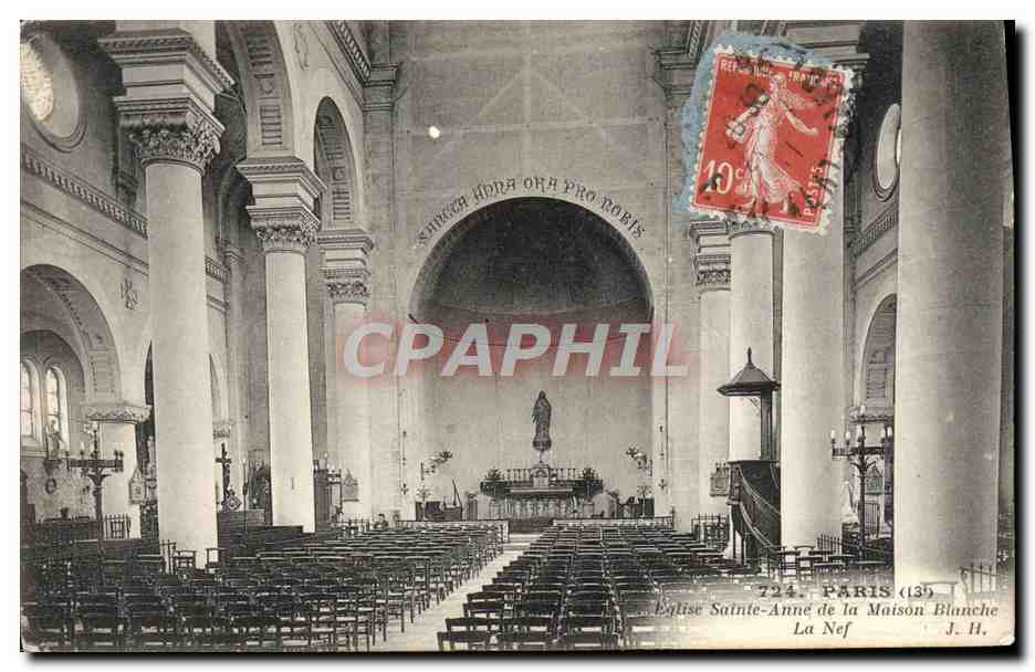 CPA Paris Eglise Sainte Anne De La Maison Blanche la nef