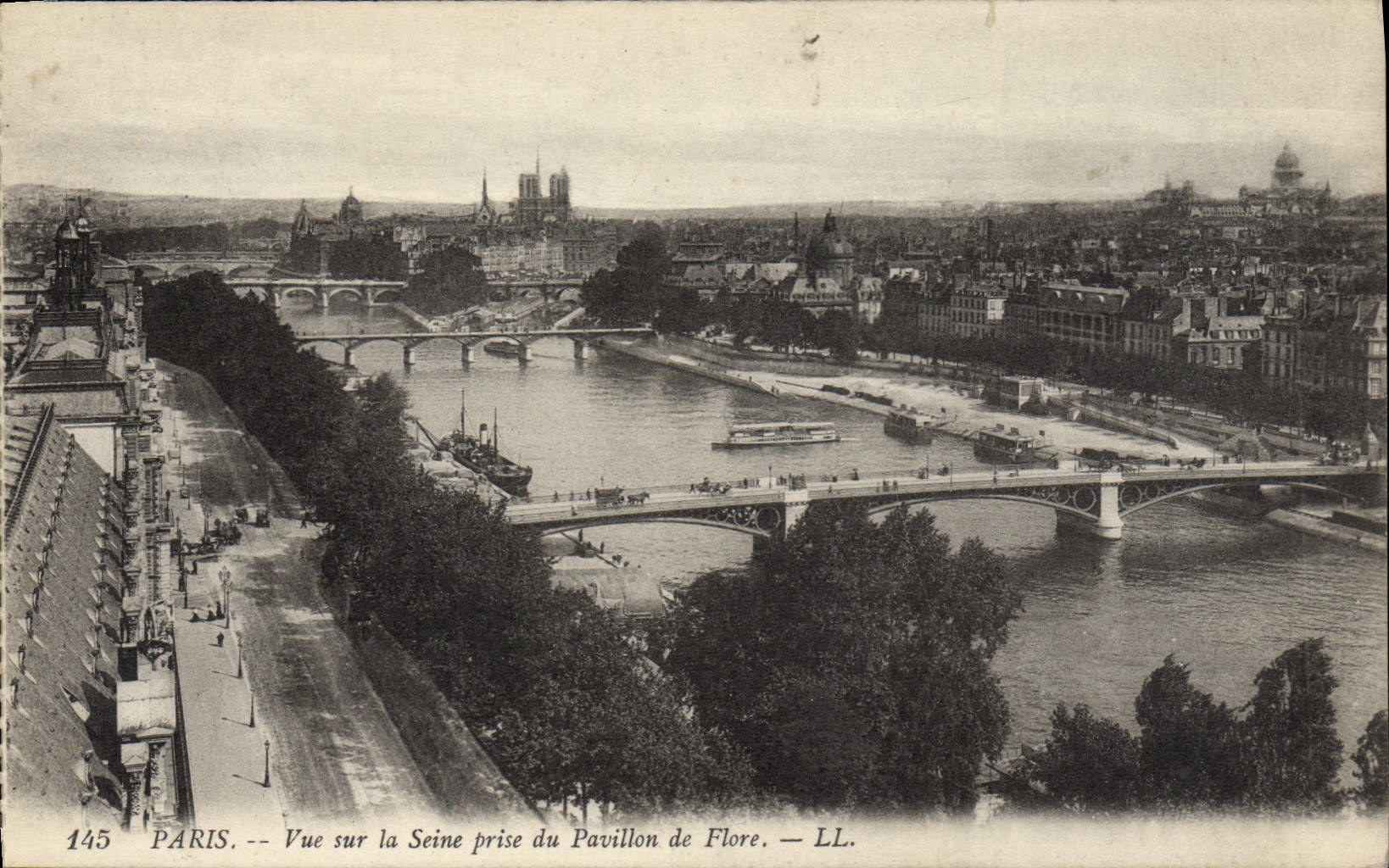 Paris — Ansicht über die Seine vom Pavillon de Flore — LL. — N° 145