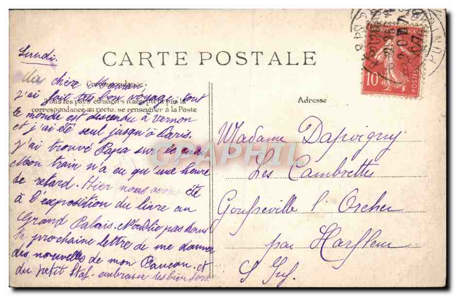 CPA Paris Ile de la Cite — Rückseite