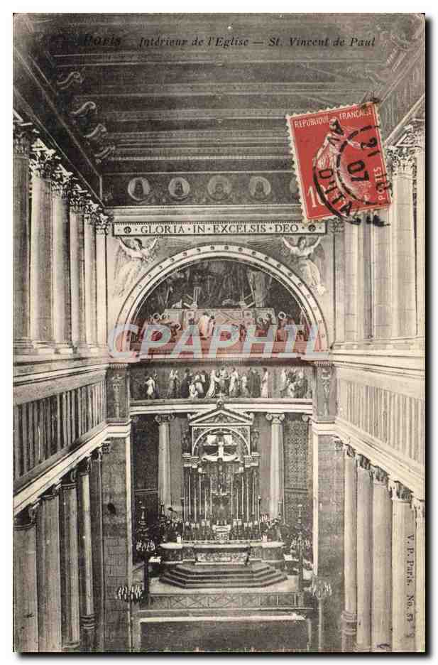 CPA Paris Interieur de l'eglise St Vincent de paul 