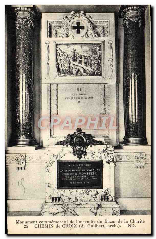 CPA Paris Monument commemoratif de l'incendie du Bazar de la Charite Chemin De Croix