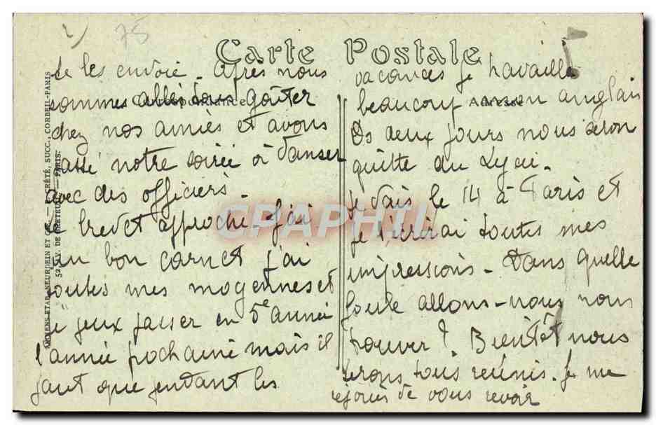 CPA Paris Ecole Speciale Militaire Musee du souvenir Le choeur de la chapelle de la Chevauchee de Georges Scott  — Rückseite