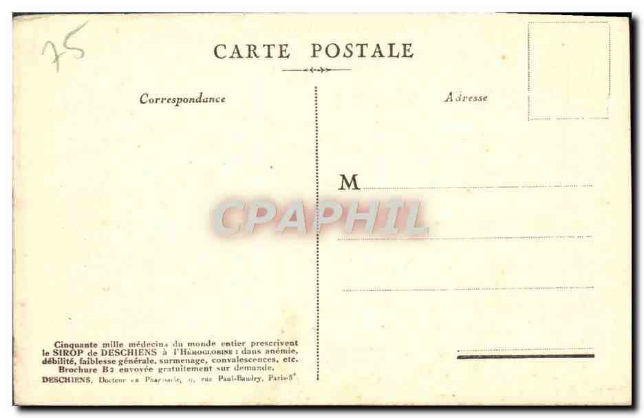 CPA Paris Ile de la Cite Vert Galant — Rückseite