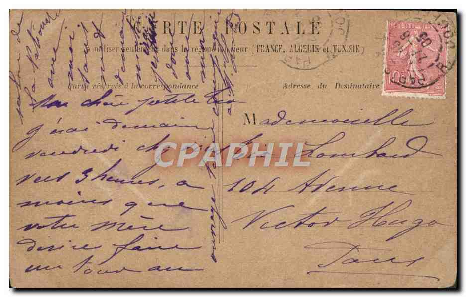 CPA Paris Tribunal de Commerce Marche aux fleurs Petits Metiers — Rückseite