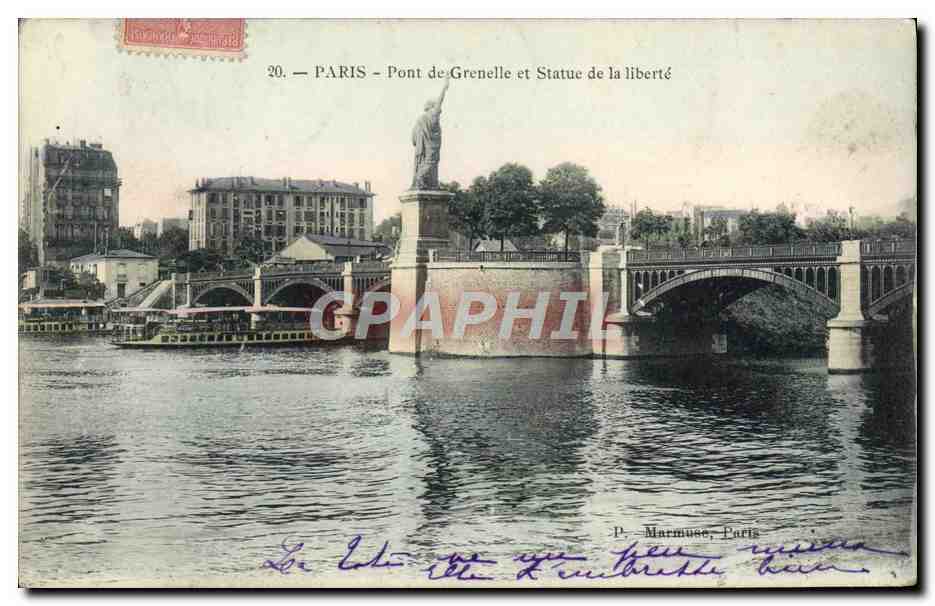 CPA Paris Pont de Grenelle et Statue de la Liberte