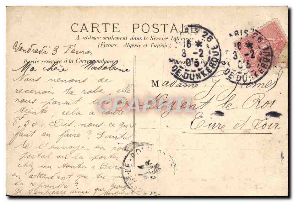 CPA Paris Le Square D'Anvers Le monument de Diderot Sacre Coeur  — Rückseite