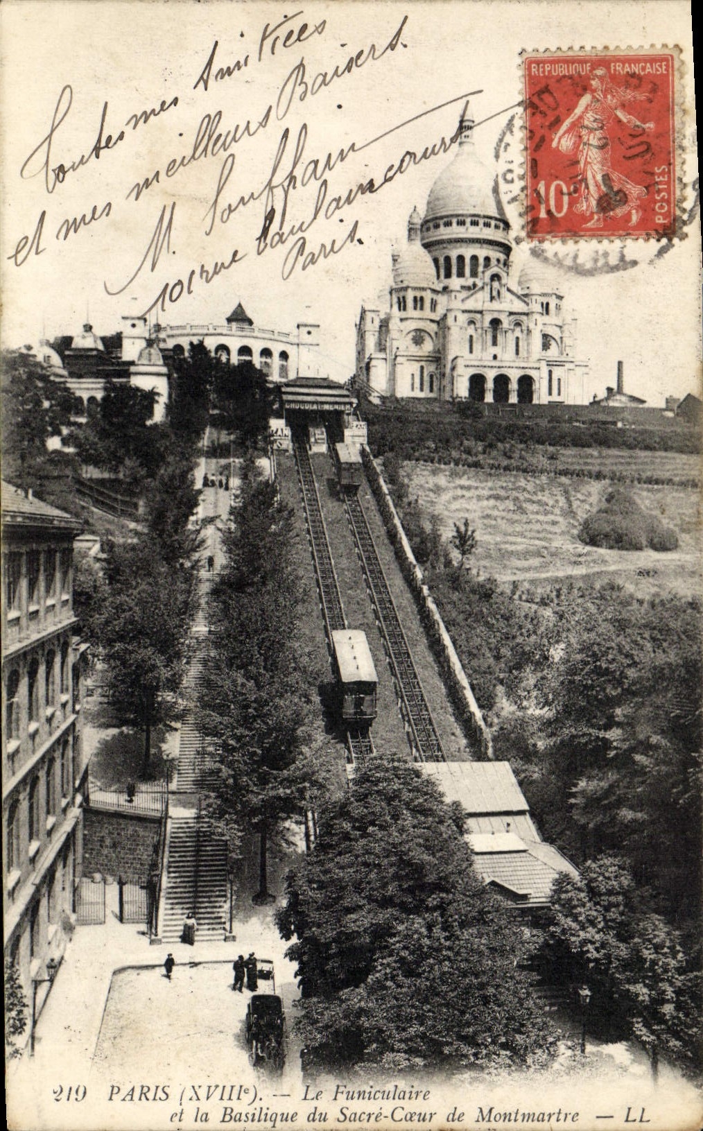 CPA Paris Le Funiculaire et la Basilique du Sacre Coeur de Montmartre