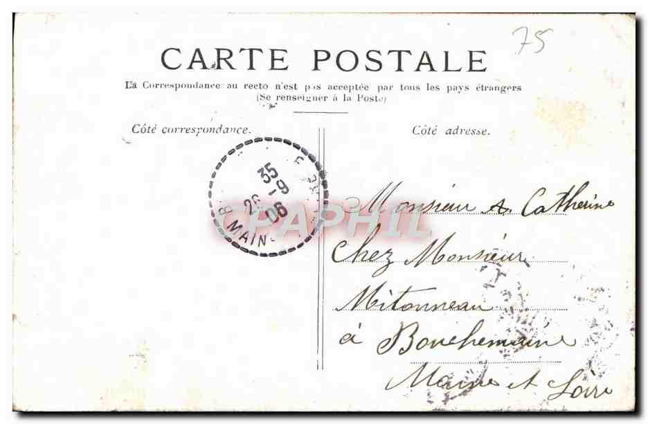 CPA Paris La Conciergerie Marche Aux Fleurs — Back