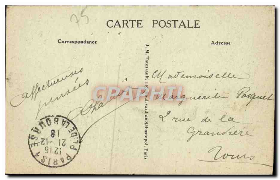 CPA Paris Place Vendome — Rückseite