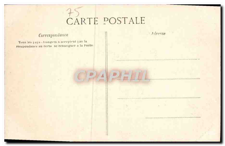 CPA Paris Bois de Vincennes Port d'embarcation — Verso