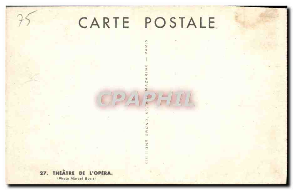 CPA Paris Theatre de l'Opera — Rückseite