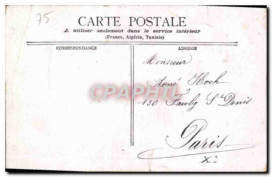 CPA Paris Boulevard & Porte St Denis  — Rückseite