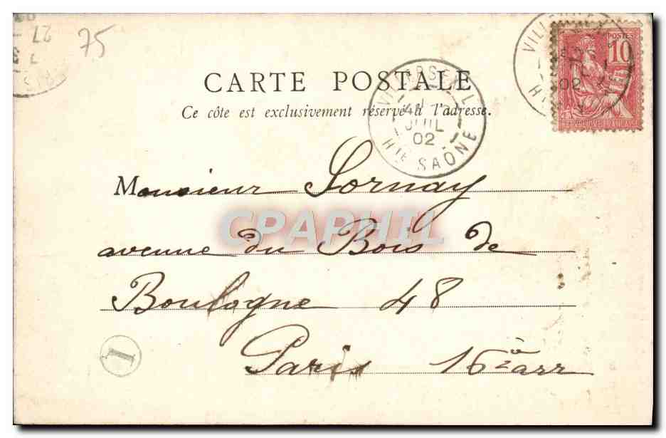 CPA Paris de Briques des Buttes Chaumont — Rückseite