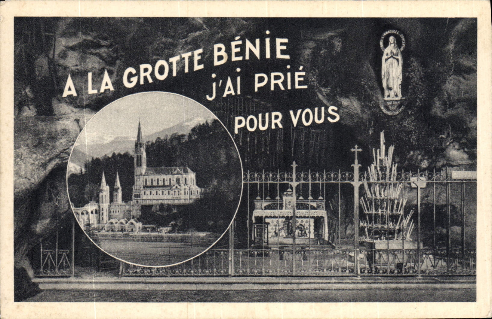 CPA Lourdes La Grotte et la Basilique