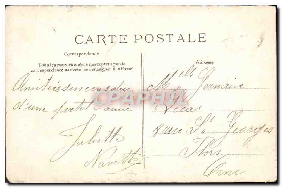CPA Paris Porte Bonheur  — Rückseite