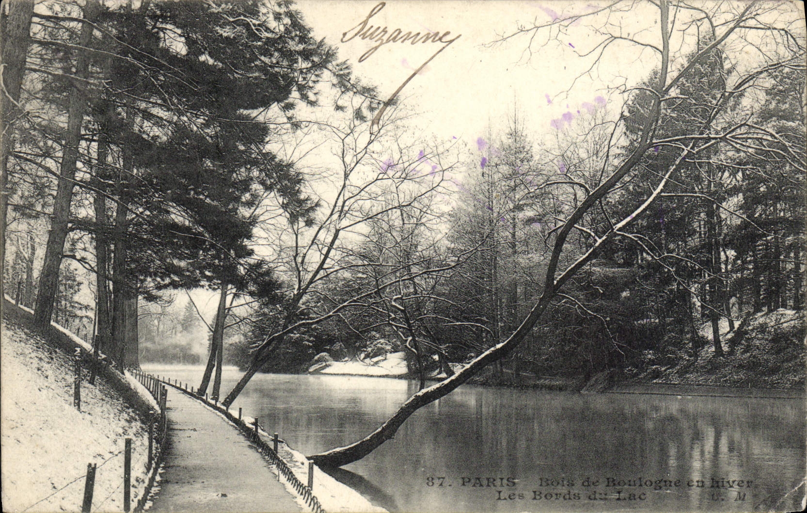 CPA Paris Bois de Boulogne en Hiver Les bords du lac
