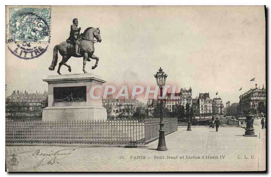 CPA Paris Pont Neuf et Statue d'Henri IV