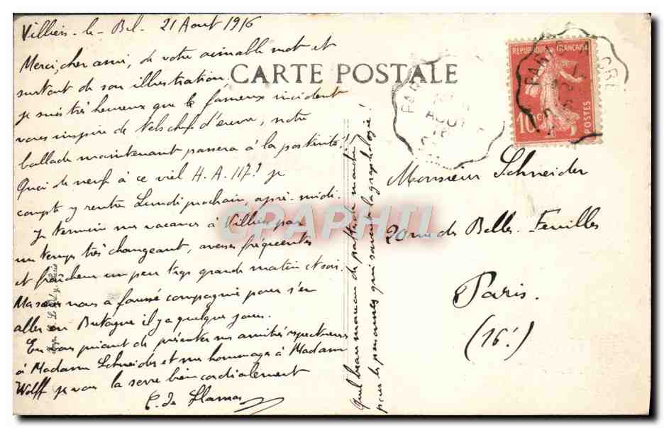 CPA Eglise De Villiers le Bel D'Apres Une estampe de l'epoque — Rückseite