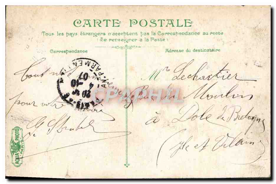 CPA Paris Le Sacre Coeur — Rückseite