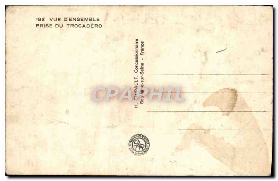 CPA Paris Exposition internationale 1937 La Tour Eiffel — Rückseite