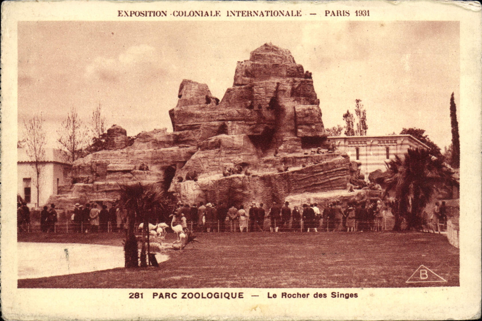 CPA Paris Exposition Coloniale Internationale 1931 Parc zoologique Le rocher aux singes