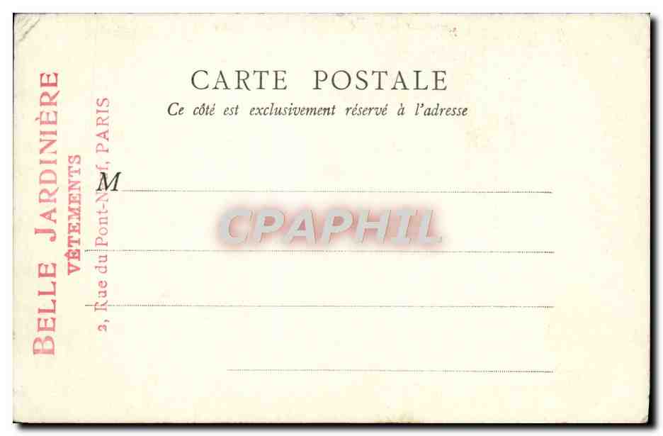 CPA Paris Le vieux Paris La Belle Jardiniere La rue du rempart — Rückseite
