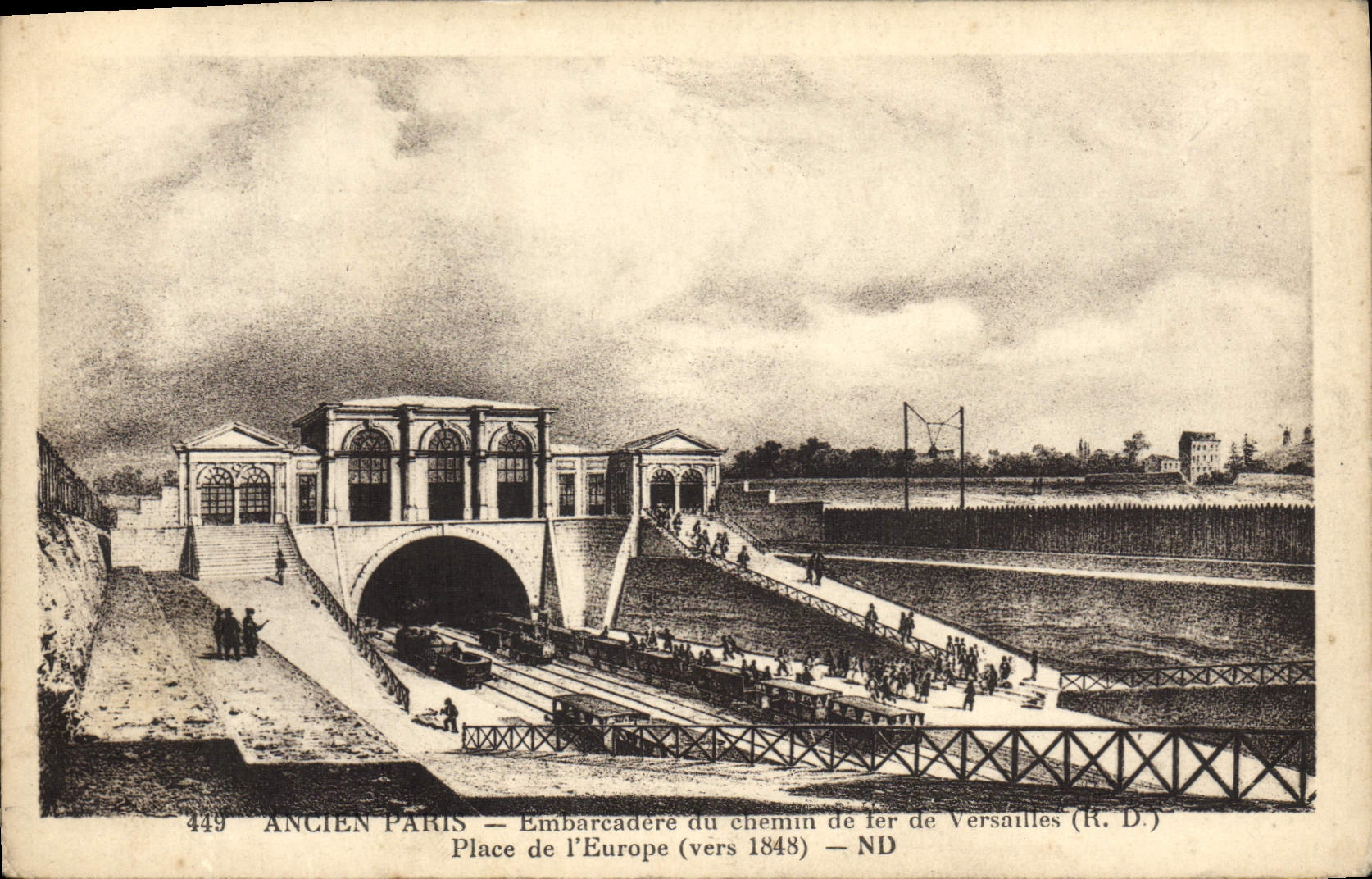 CPA Ancien Paris Embarcadere du Chemin de Fer de Versailles Place de l'Europe