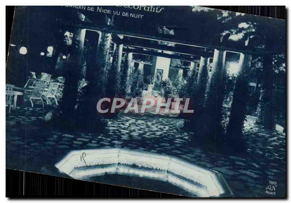 CPA Paris Exposition des Arts Decoratifs Le jardin de Nice vu de nuit 
