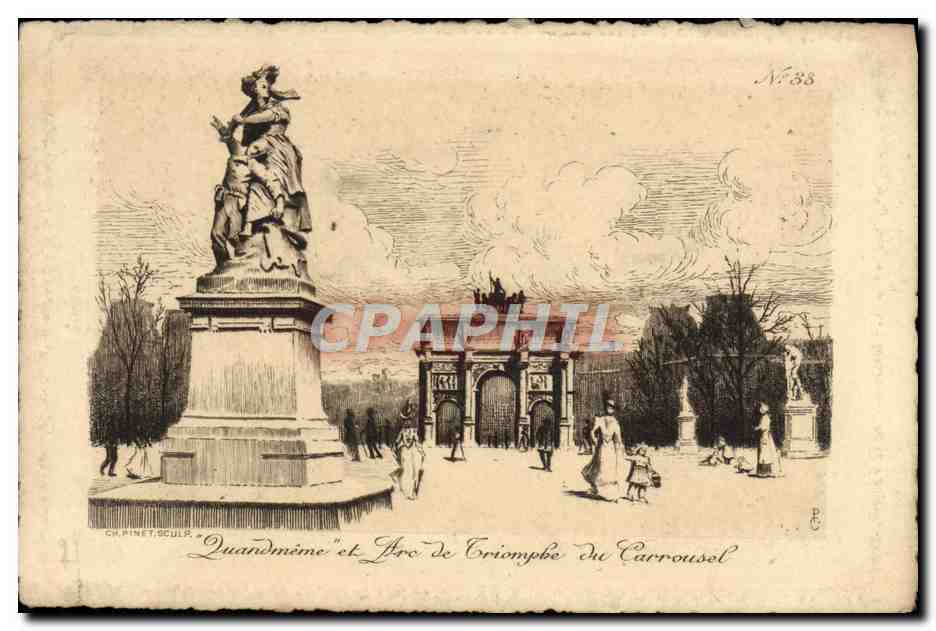CPA Paris QuandMeme et Arc de Triomphe du Carrousel