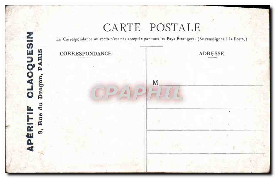 CPA Paris Jardin du Luxembourg Clacquesin  — Rückseite