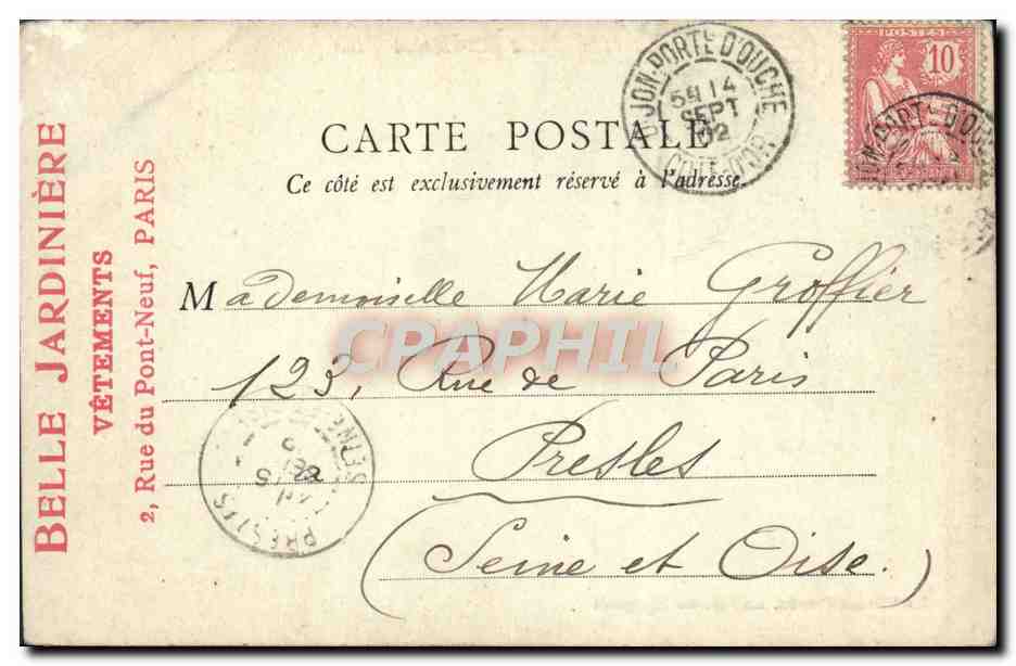 CPA Paris le vieux Paris La rue du rempart  — Verso