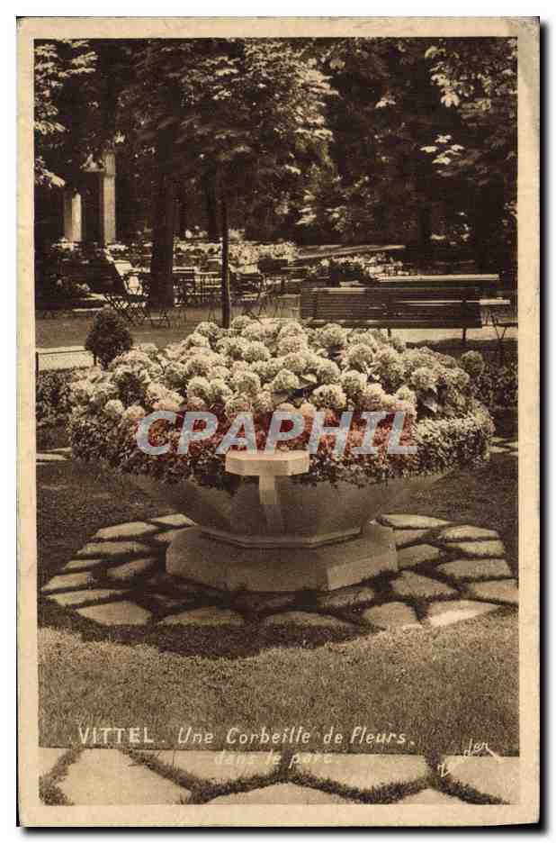 CPA Vittel Une Corbeille de Fleurs Dans le Parc