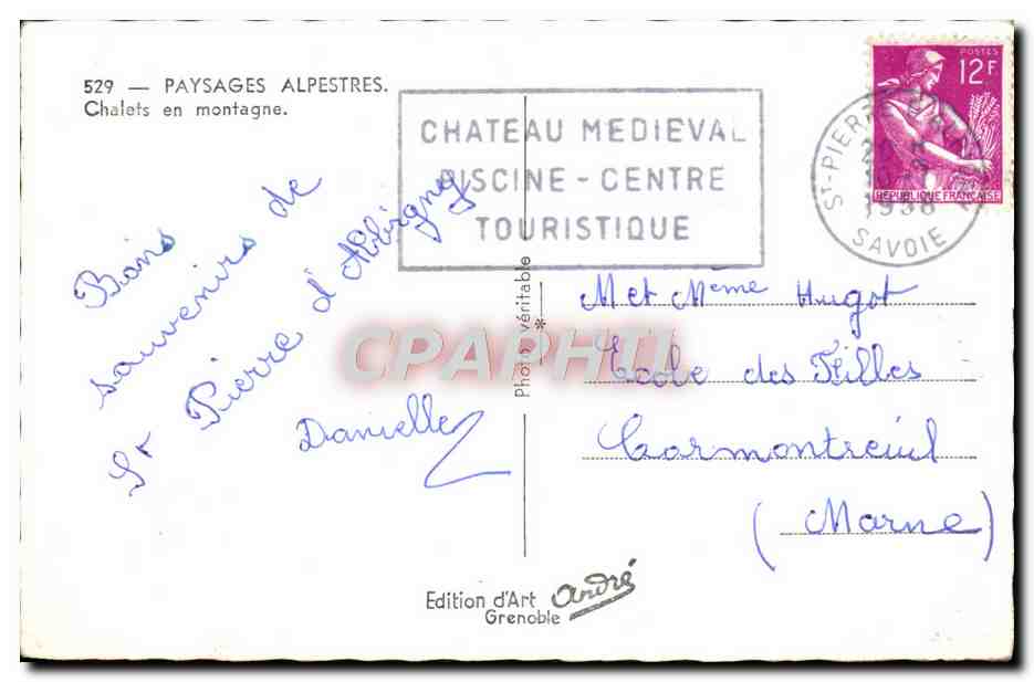 CPM Paysages Alpestres Chalets en Montagne — Rückseite