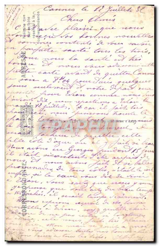 CPA Monte Carlo Vue Generale Prise de Monaco — Verso