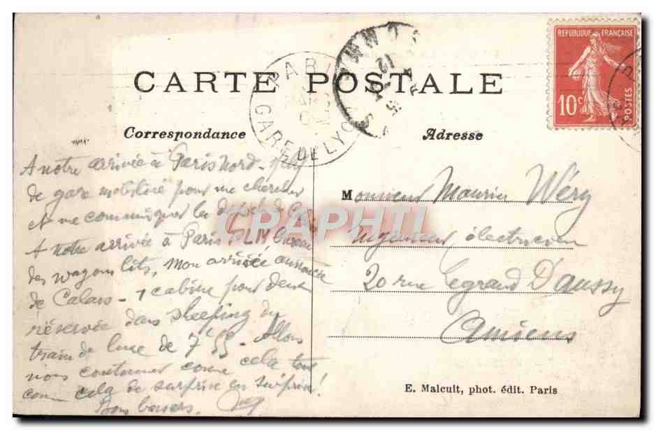 CPA Paris La Gare De Lyon — Rückseite