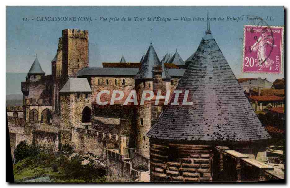 CPA Carcassonne Vue Prise de la Tour de l'Eveque